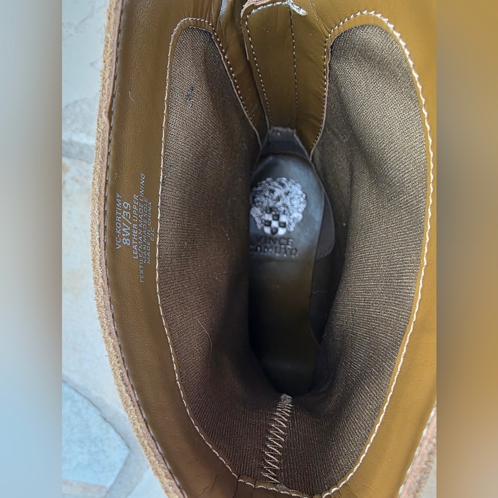 Vince Camuto NWT Kortimy Suede Boots In Camel  Size 8 Wide - Picture 11 of 11